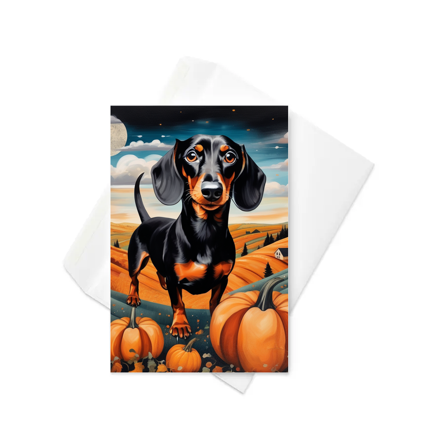 PugMug Custom Black Dachshund Greeting Card
