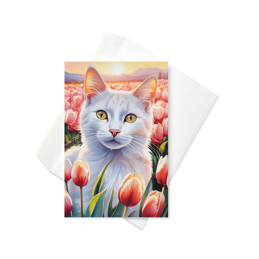 PugMug Custom White Companion Cat Greeting Card