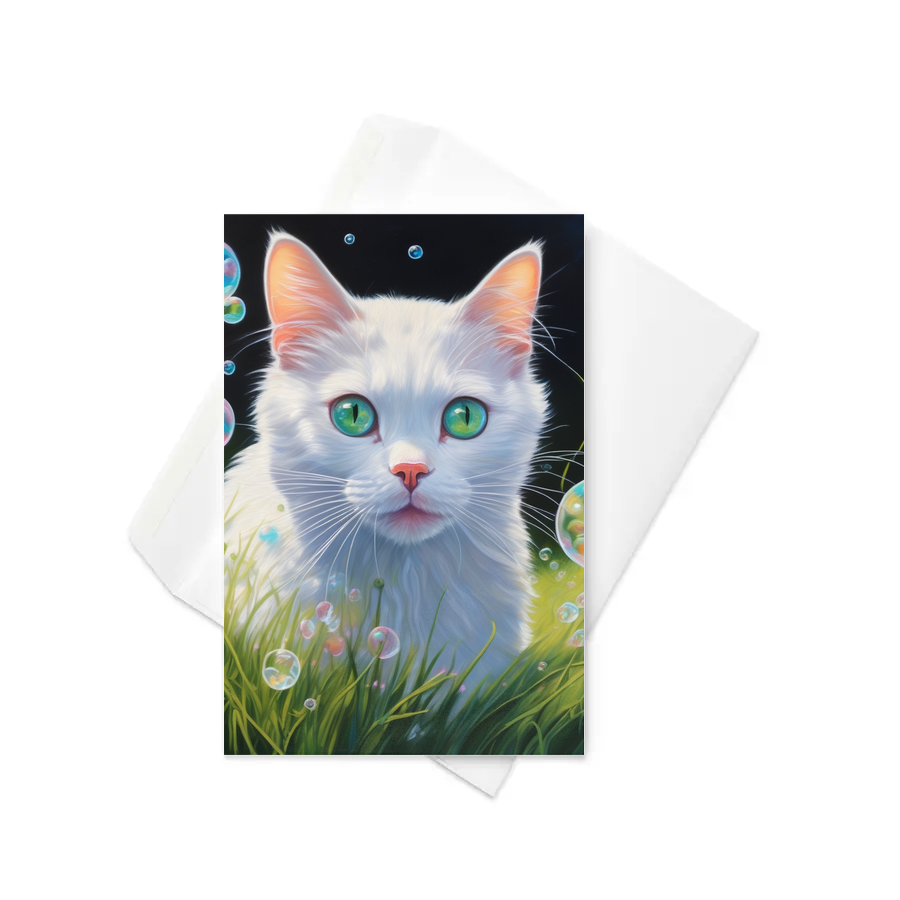 PugMug Custom White Companion Cat Greeting Card