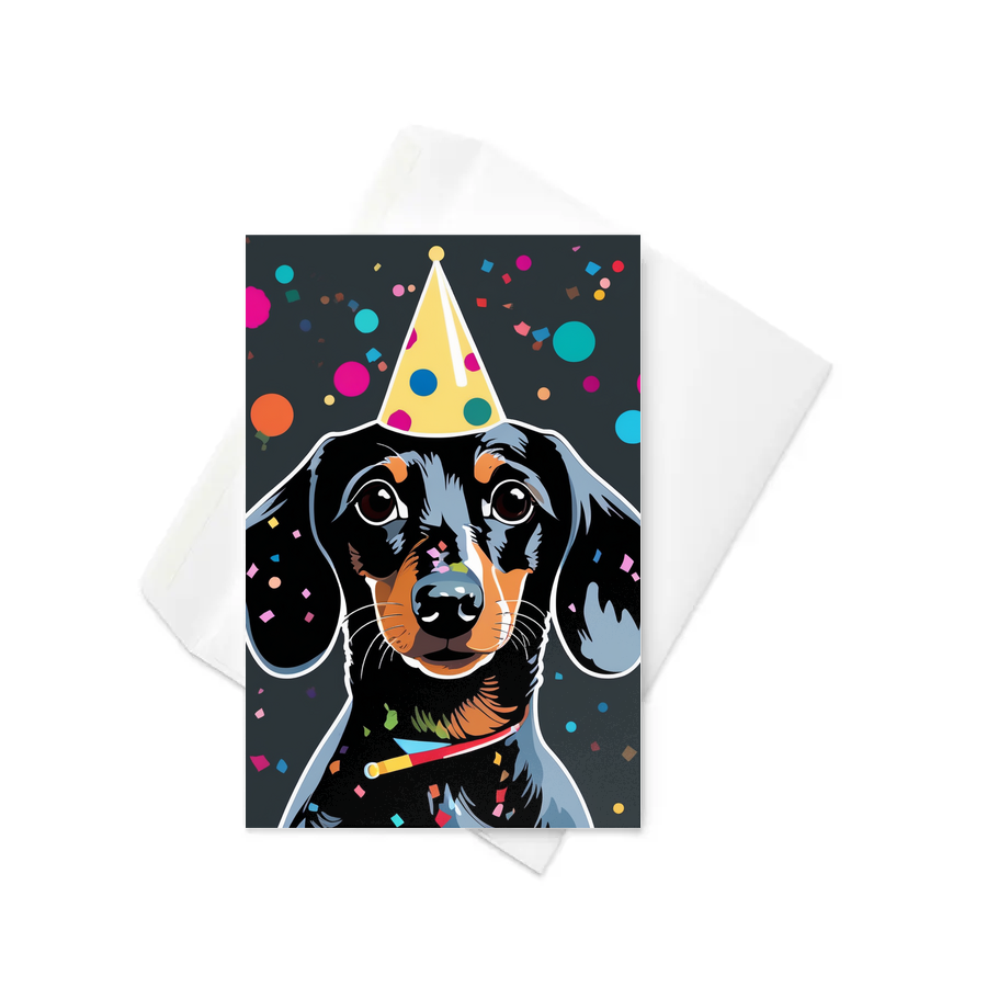 PugMug Custom Black Dachshund Greeting Card