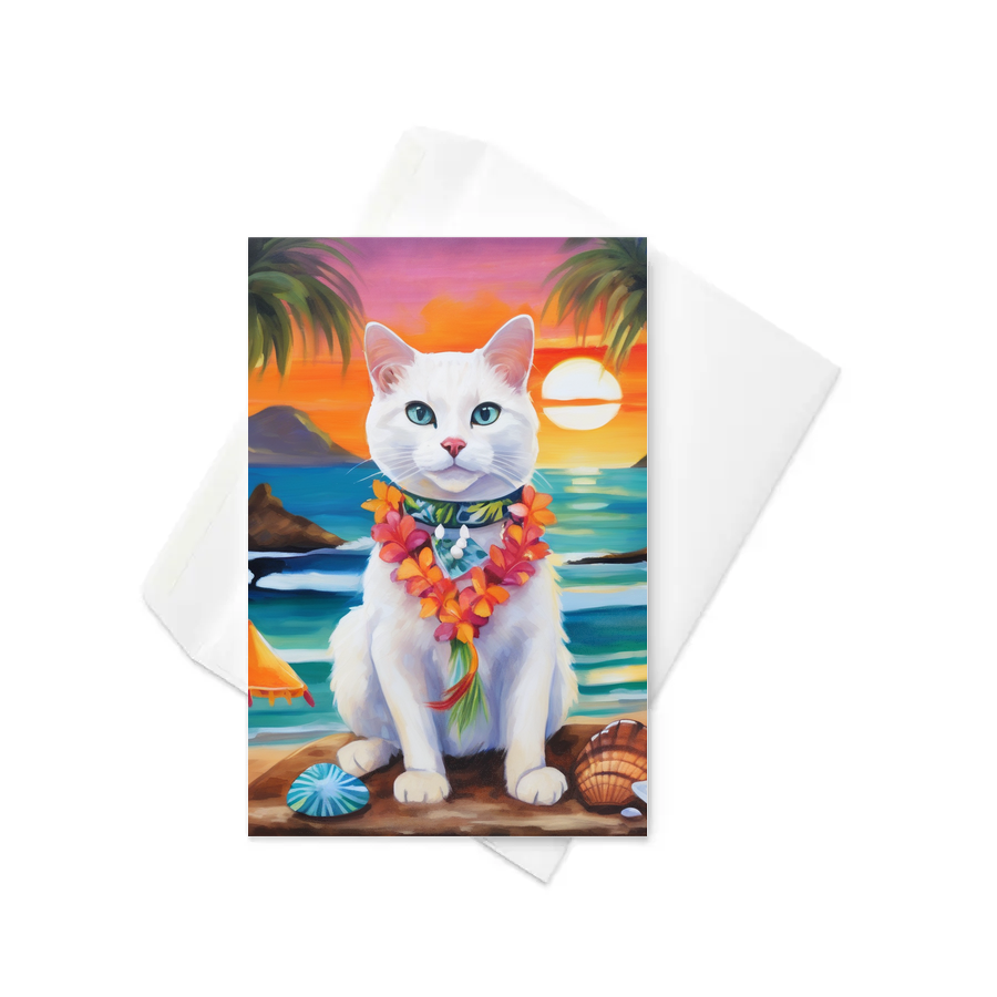PugMug Custom White Companion Cat Greeting Card