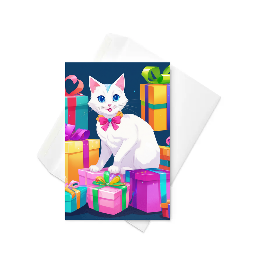 PugMug Custom White Companion Cat Greeting Card