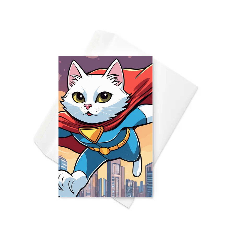 PugMug Custom White Companion Cat Greeting Card