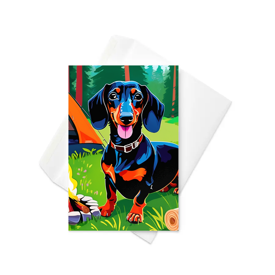 PugMug Custom Black Dachshund Greeting Card