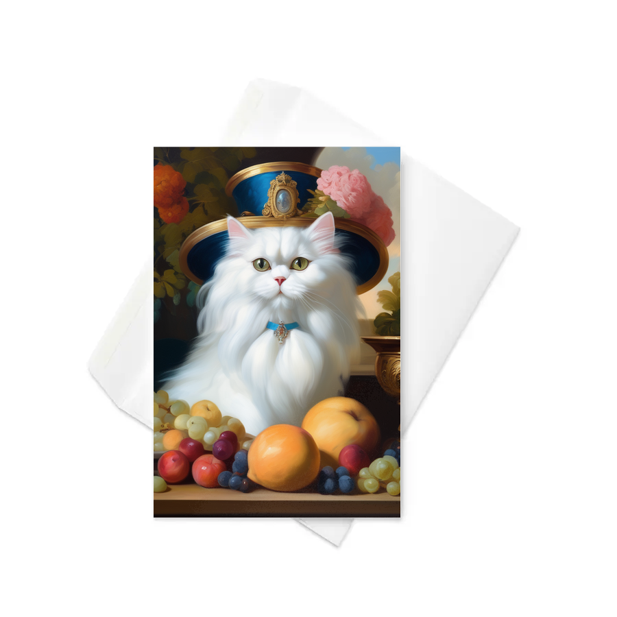 PugMug Custom White Persian Cat Greeting Card