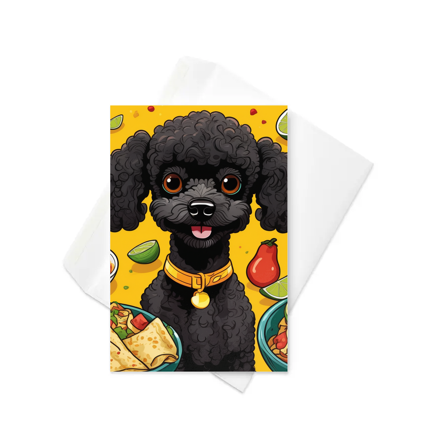 PugMug Custom Black Poodle Greeting Card