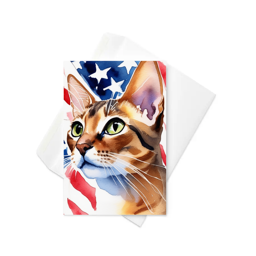 PugMug Custom Tabby Abyssinian Cat Greeting Card