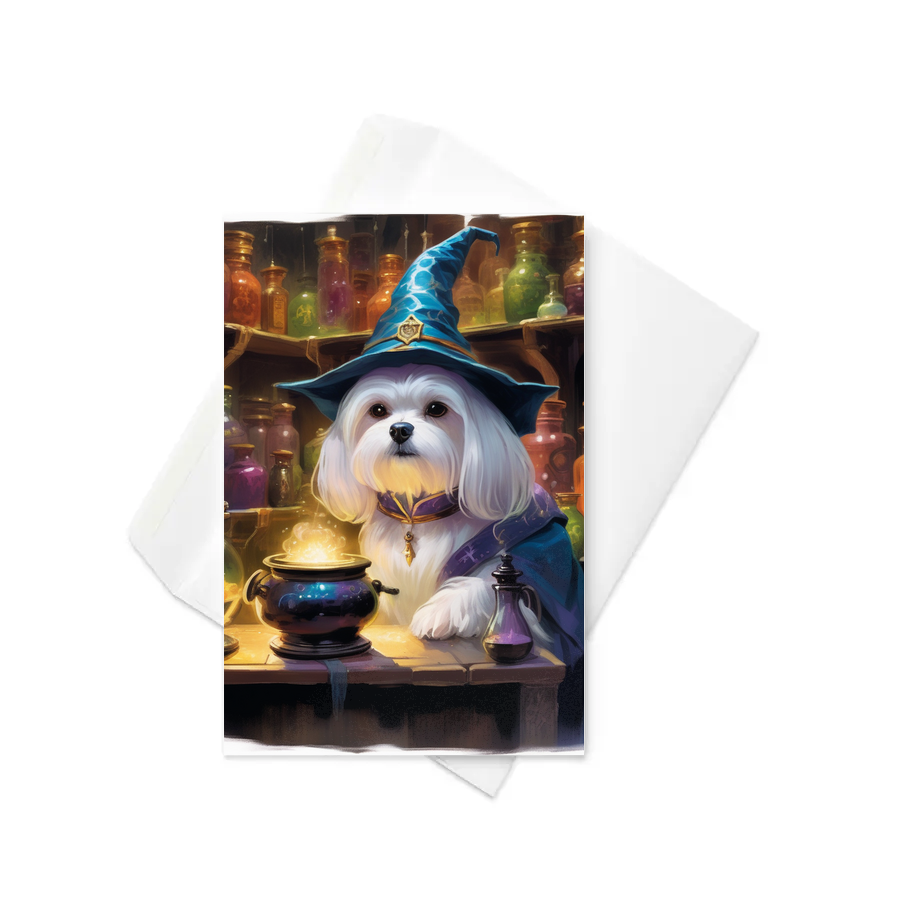 PugMug Custom Maltese Dog Greeting Card