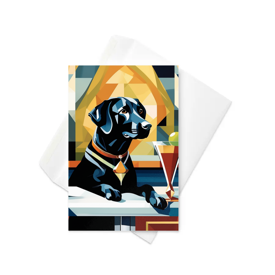 PugMug Custom Black Labrador Retriever Greeting Card