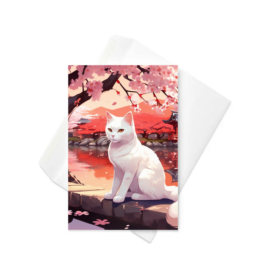PugMug Custom White Companion Cat Greeting Card