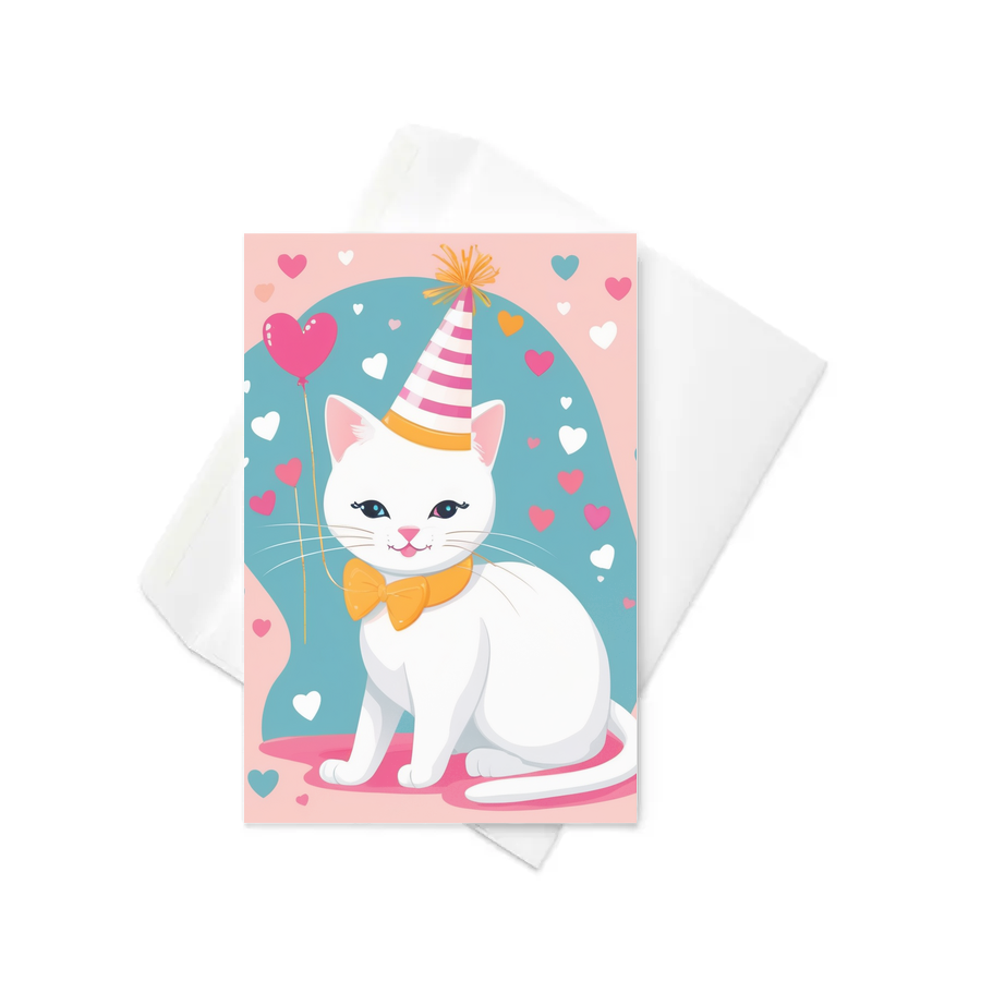 PugMug Custom White Companion Cat Greeting Card