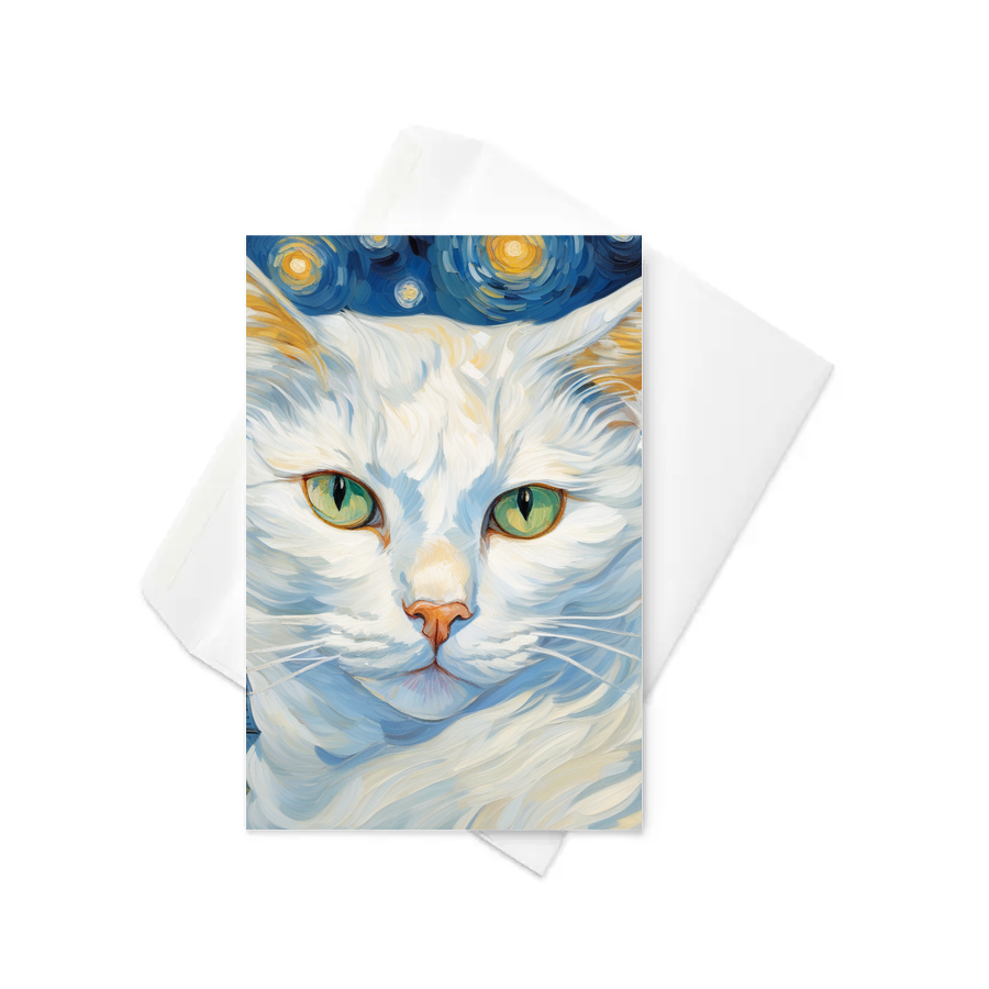 PugMug Custom White Companion Cat Greeting Card