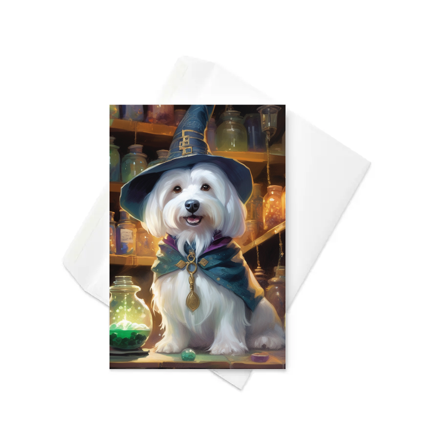 PugMug Custom White Havanese Dog Greeting Card