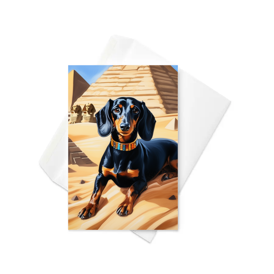 PugMug Custom Black Dachshund Greeting Card