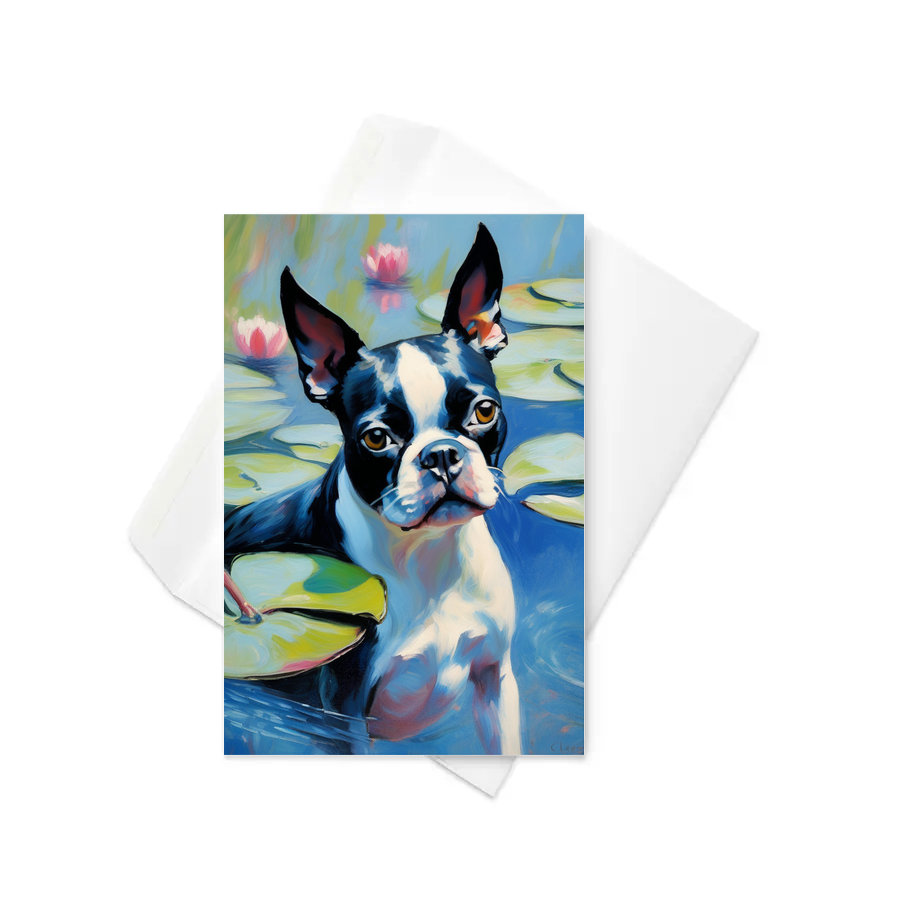 PugMug Custom Boston Terrier Greeting Card