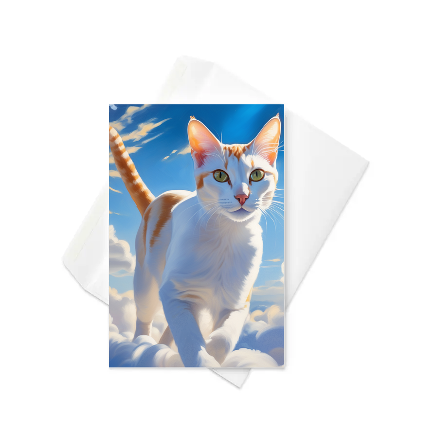 PugMug Custom White Abyssinian Cat Greeting Card