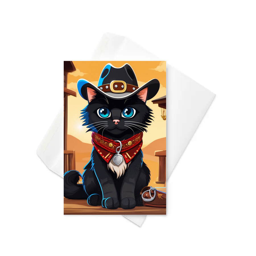 PugMug Custom Black Ragdoll Cat Greeting Card