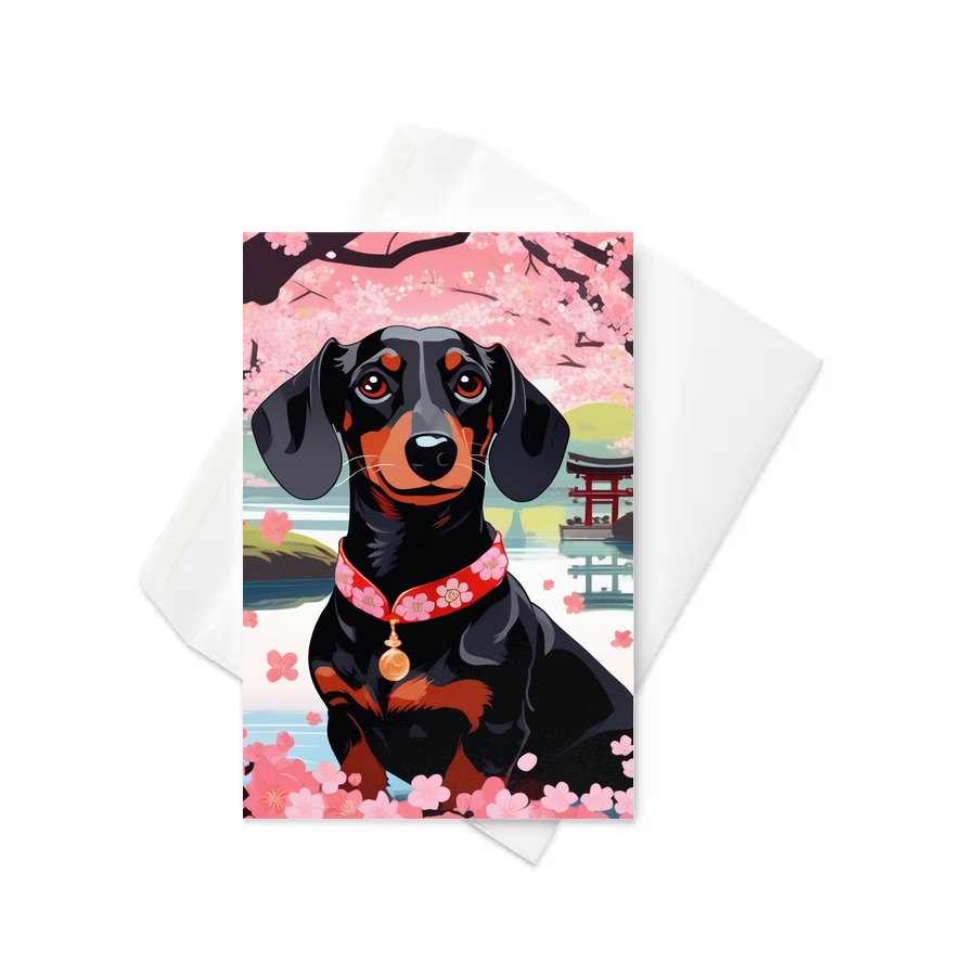 PugMug Custom Black Dachshund Greeting Card