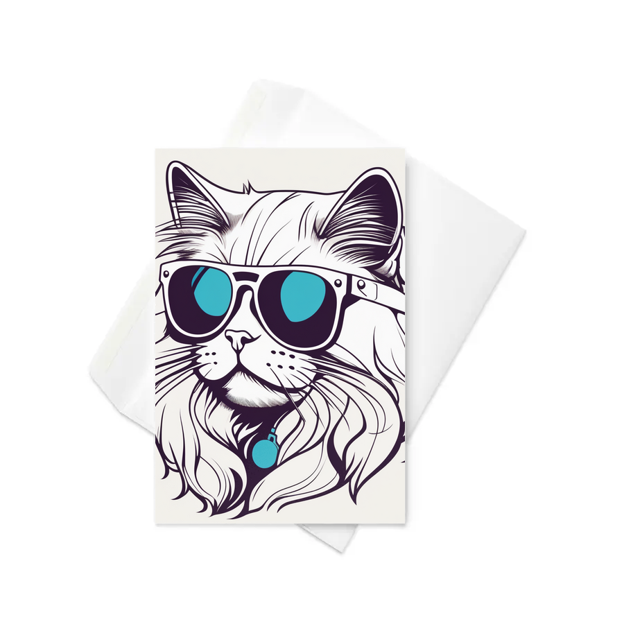 PugMug Custom White Persian Cat Greeting Card