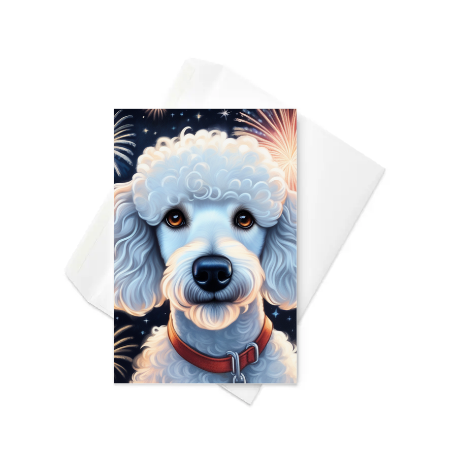 PugMug Custom White Poodle Greeting Card