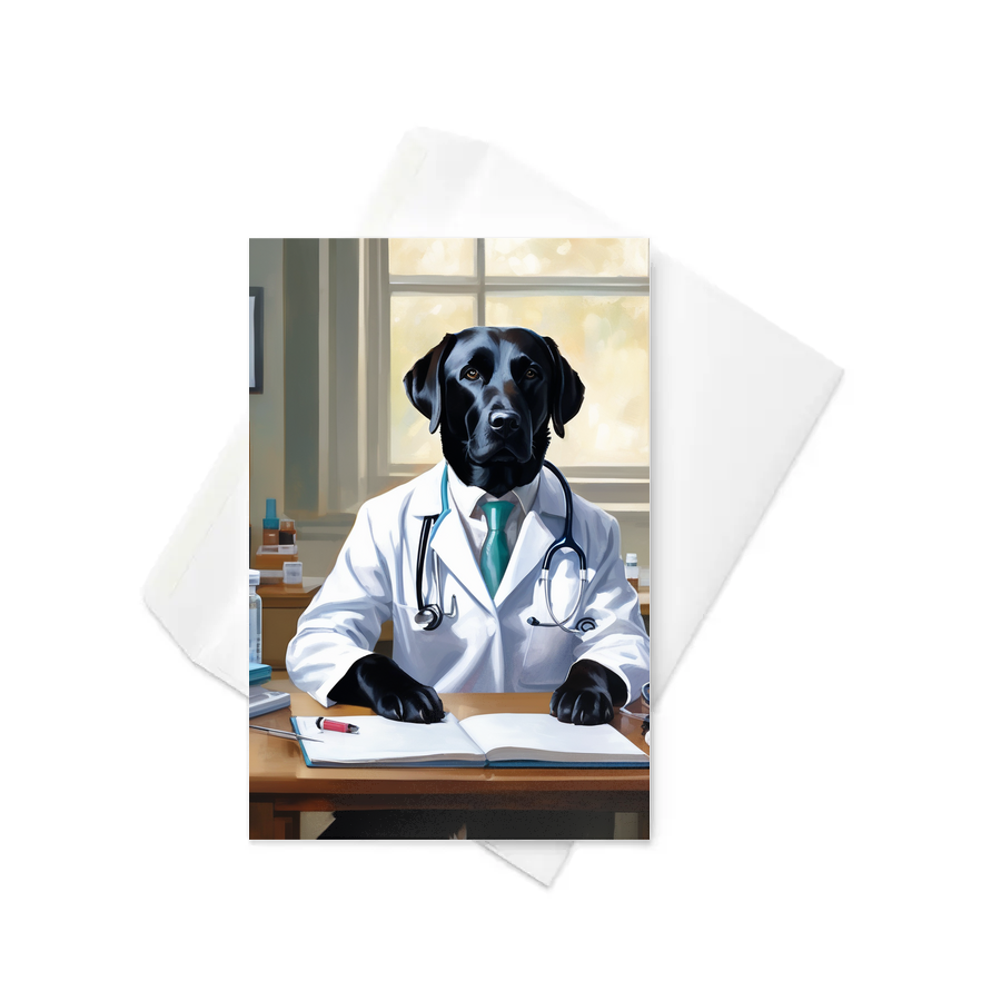 PugMug Custom Black Labrador Retriever Greeting Card