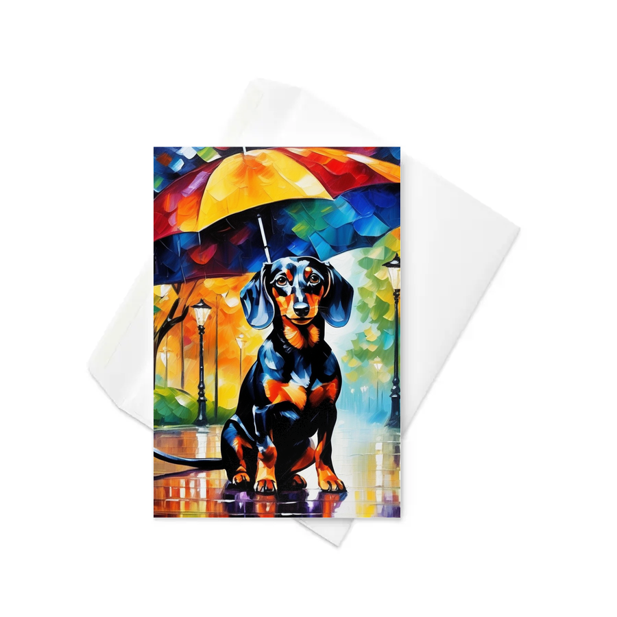 PugMug Custom Black Dachshund Greeting Card