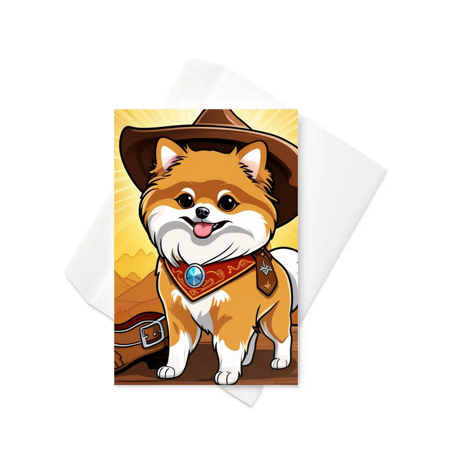 PugMug Custom Tan Pomeranian Greeting Card