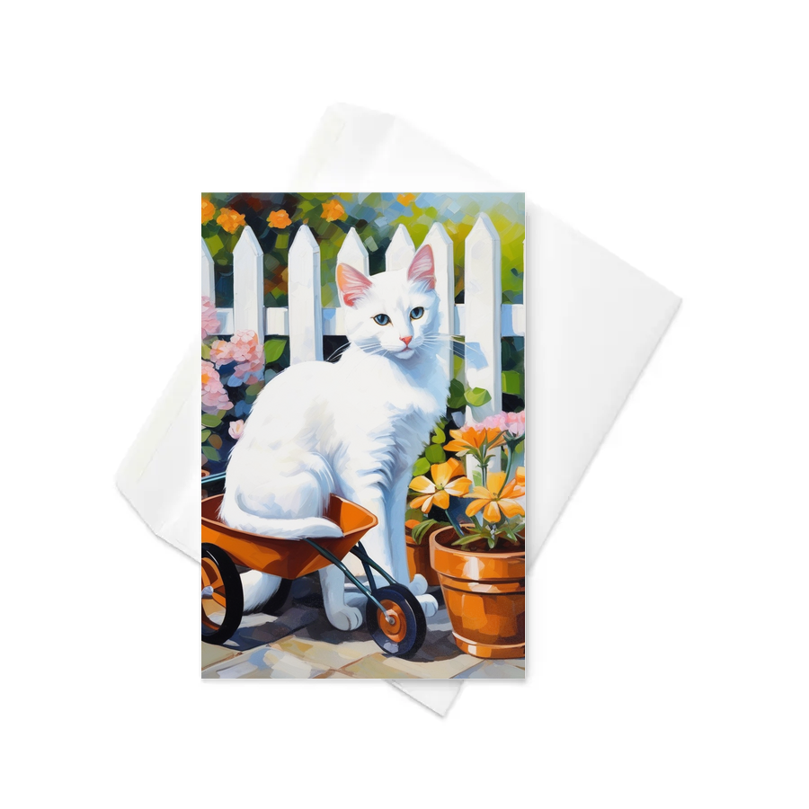 PugMug Custom White Companion Cat Greeting Card