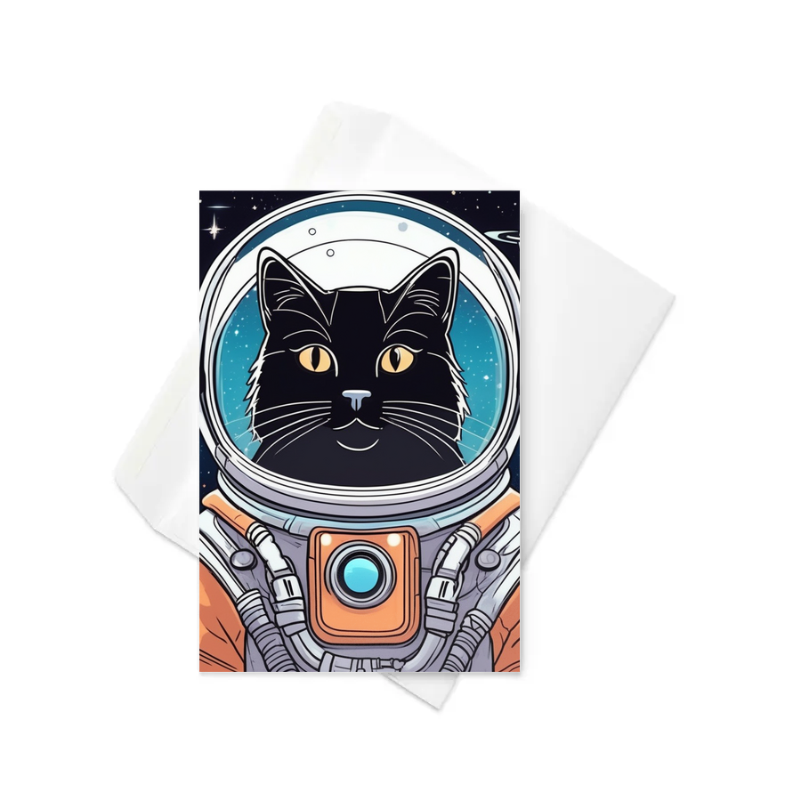 PugMug Custom Black Companion Cat Greeting Card