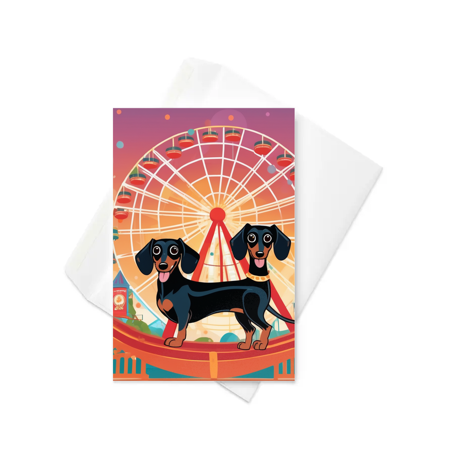 PugMug Custom Black Dachshund Greeting Card