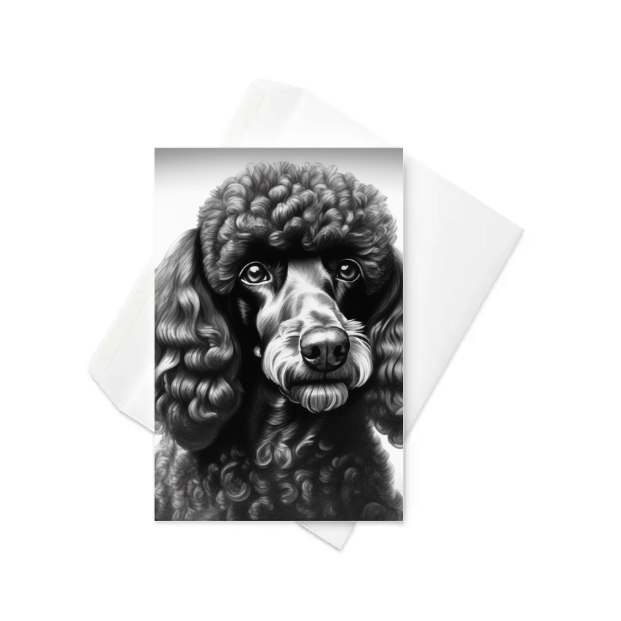 PugMug Custom Black Poodle Greeting Card