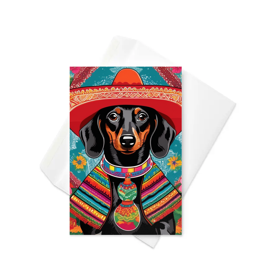 PugMug Custom Black Dachshund Greeting Card