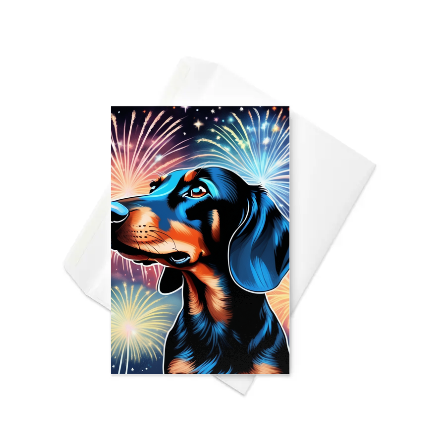 PugMug Custom Black Dachshund Greeting Card