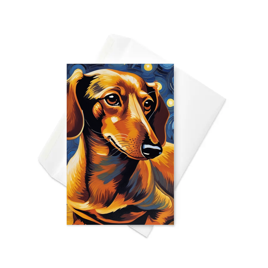 PugMug Custom Tan Dachshund Greeting Card