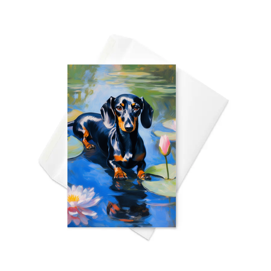 PugMug Custom Black Dachshund Greeting Card