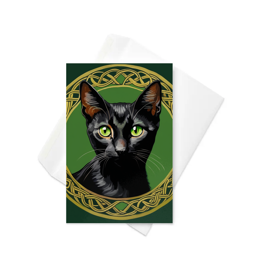 PugMug Custom Black Abyssinian Cat Greeting Card