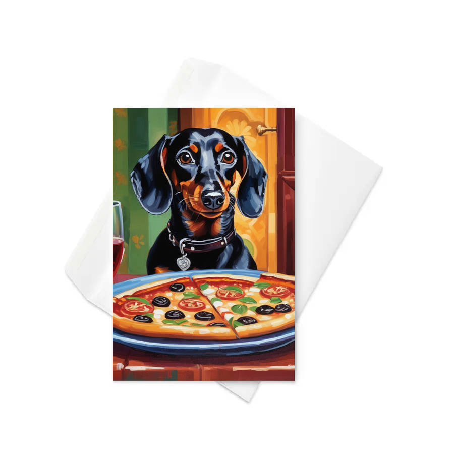 PugMug Custom Black Dachshund Greeting Card