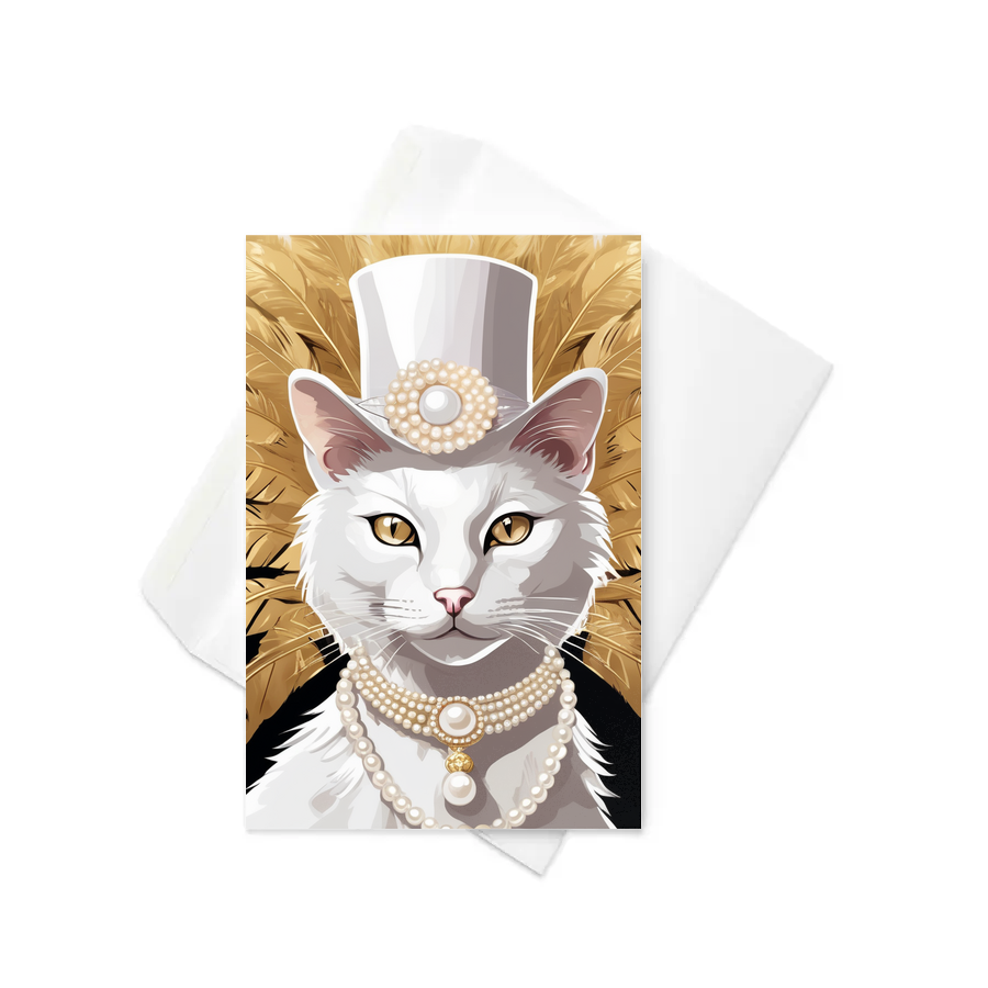 PugMug Custom White Companion Cat Greeting Card