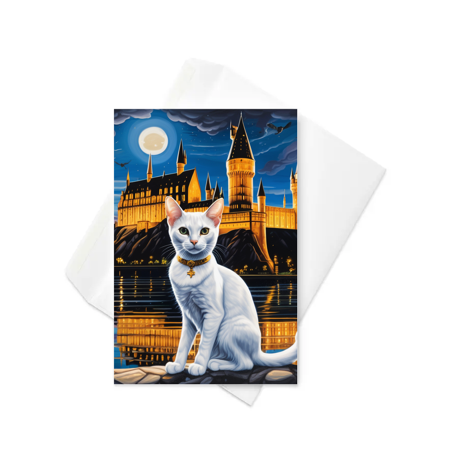 PugMug Custom White Abyssinian Cat Greeting Card