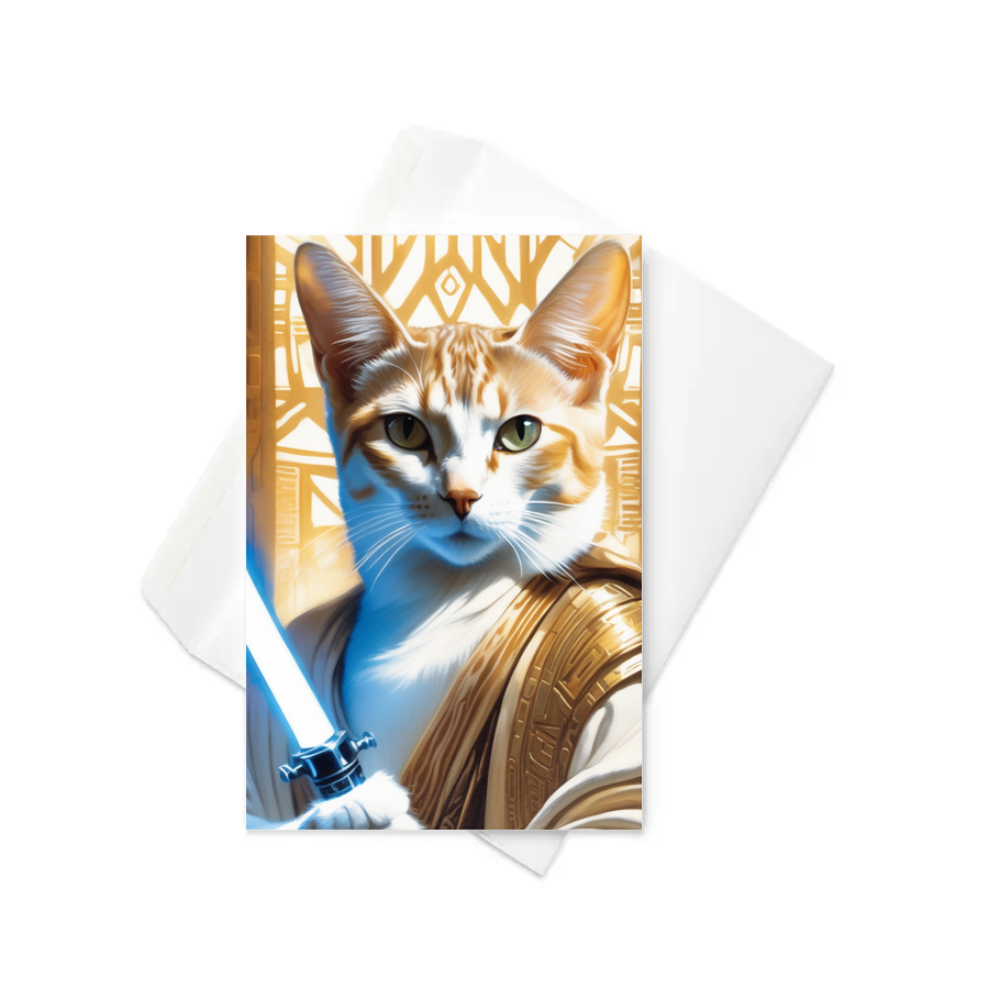 PugMug Custom White Abyssinian Cat Greeting Card