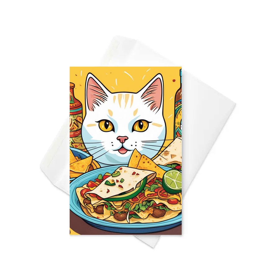 PugMug Custom White Companion Cat Greeting Card