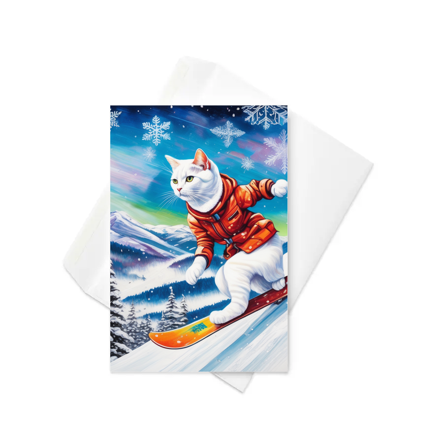 PugMug Custom White Companion Cat Greeting Card