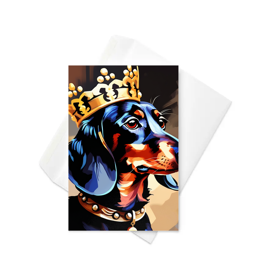 PugMug Custom Black Dachshund Greeting Card