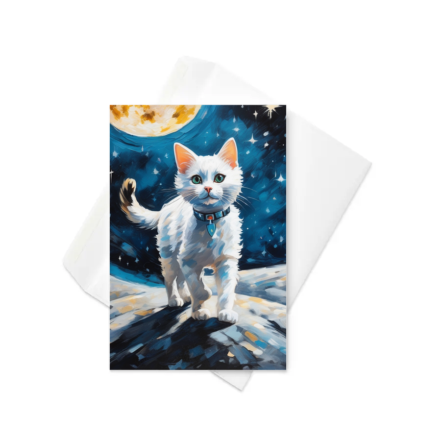 PugMug Custom White Companion Cat Greeting Card