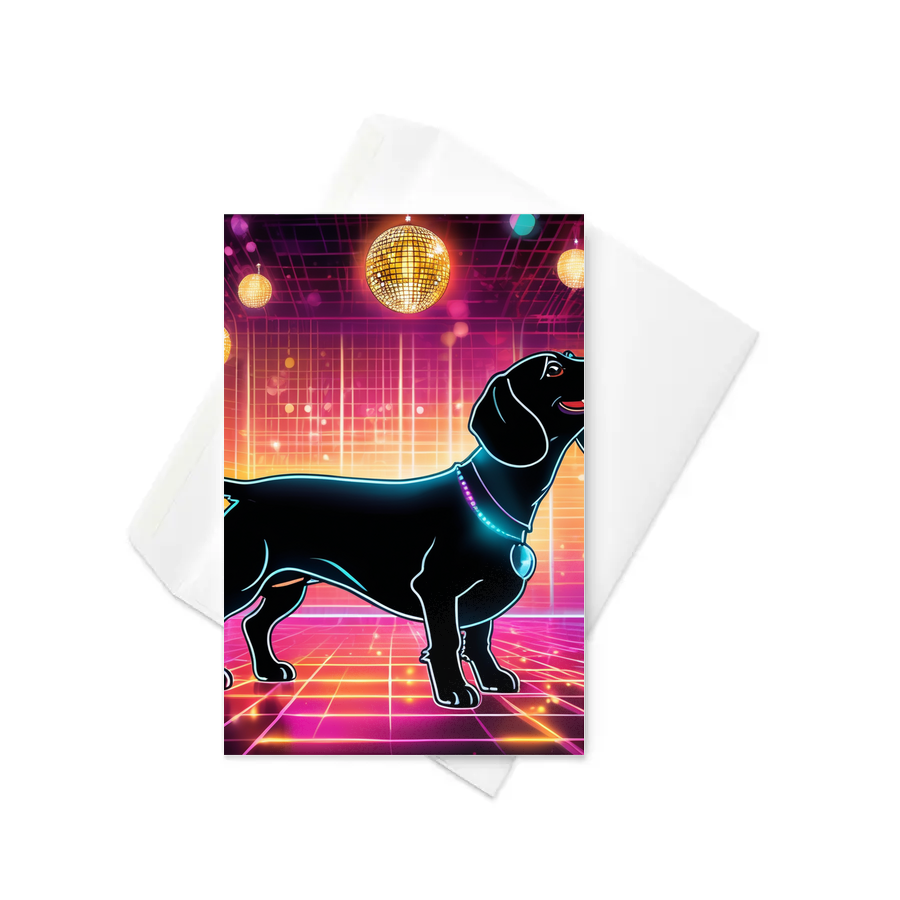 PugMug Custom Black Dachshund Greeting Card