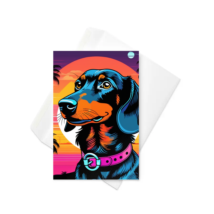 PugMug Custom Black Dachshund Greeting Card