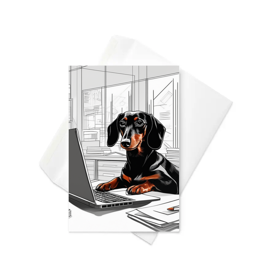 PugMug Custom Black Dachshund Greeting Card