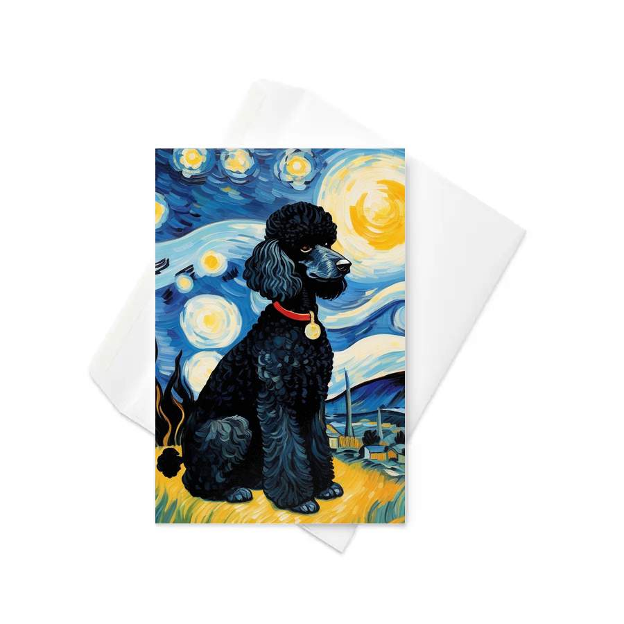 PugMug Custom Black Poodle Greeting Card