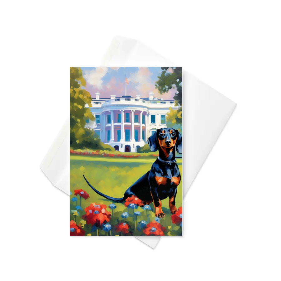 PugMug Custom Black Dachshund Greeting Card