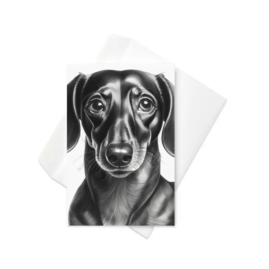 PugMug Custom Black Dachshund Greeting Card